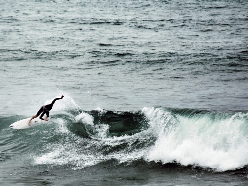 Man surfing Biarritz, France